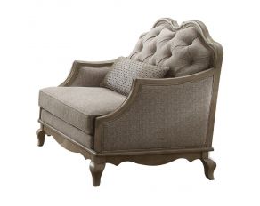 Acme Furniture Chelmsford Chair with 1 Pillow in Antique Taupe