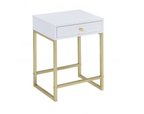 Acme Furniture Coleen Side Table in White