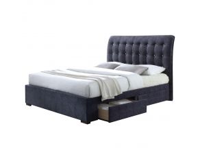 Acme Furniture Drorit Upholstered Bed in Dark Gray, King