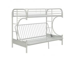 Eclipse Twin XL over Queen Futon Bunk Bed in White