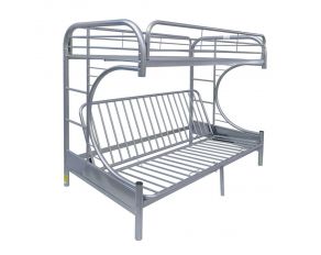 Eclipse Twin XL over Queen Futon Bunk Bed in Silver