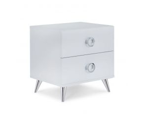 Acme Furniture Elms Nightstand in White & Chrome