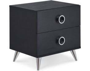 Acme Furniture Elms Nightstand in Black & Chrome