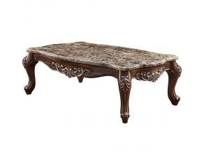 Acme Furniture Latisha Coffee Table with Marble Top in Antique Oak