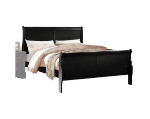 Acme Furniture Louis Philippe Sleigh Bed in Black, King