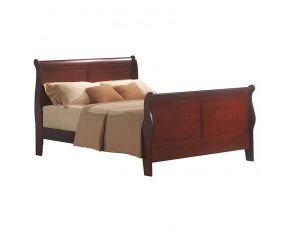 Acme Furniture Louis Philippe III Sleigh Bed in Cherry, Full