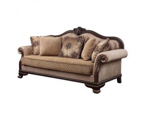 Chateau De Ville Sofa with 5 Pillows in Espresso Finish