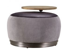 Decapree Ottoman in Antique Slate and Gray Finish