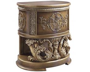 Constantine Nightstand in Brown and Gold Finish