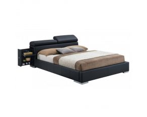 Manjot Eastern King Upholstered Bed in Black