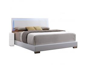 Lorimar Eastern King Panel Bed with LED in White