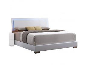 Lorimar Queen Panel Bed with LED in White