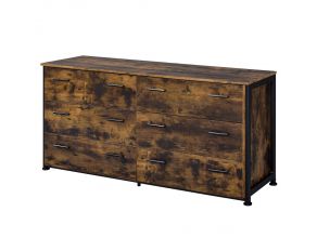 Juvanth Dresser in Rustic Oak and Black Finish