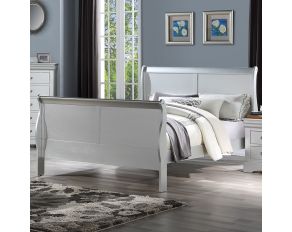 Louis Philippe III Full Sleigh Bed in Platinum