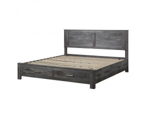 Vidalia Eastern King Storage Bed in Rustic Gray Oak