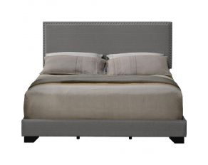 Leandros Queen Upholstered Bed in Light Gray