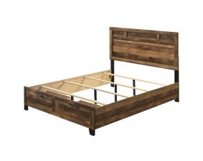 Morales Eastern King Storage Bed in Rustic Oak