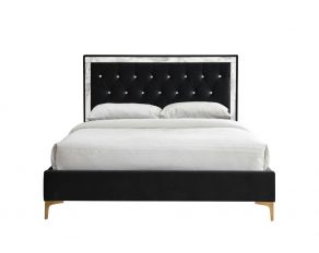 Rowan Queen Bed in Black Fabric