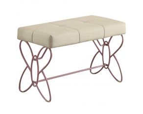 Priya II Bench in White and Light Purple