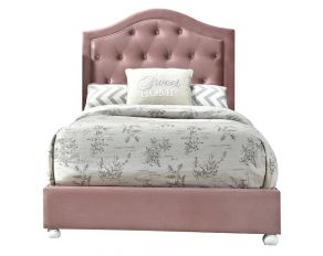 Reggie Twin Upholstered Bed in Pink