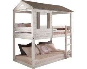 Darlene Twin over Twin Bunk Bed in Rustic White