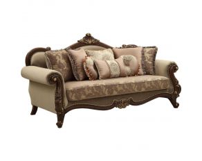 Mehadi Sofa with 8 Pillows in Walnut