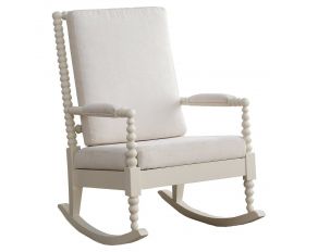 Tristin Rocking Chair in Cream Fabric and White