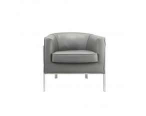 Tiarnan Accent Chair in Vintage Gray PU and Chrome