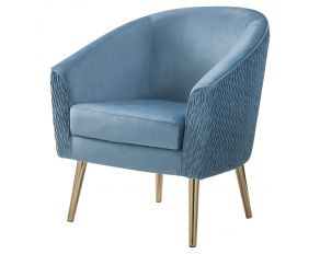 Benny Accent Chair in Blue and Gold