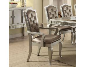 Francesca Set of 2 Arm Chairs in Silver and Champagne