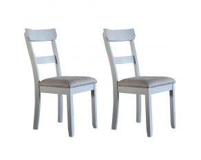 House Marchese Set of 2 Sides Chairs in Pearl Gray Finish