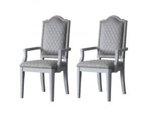 House Marchese Set of 2 Arm Chairs in Pearl Gray Finish