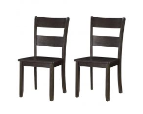 Haddie Set of 2 Sides Chairs in Distressed Walnut