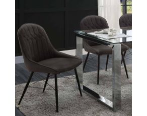 Abraham Set of 2 Side Chairs in Dark Gray