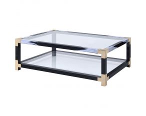 Lafty Coffee Table in Black and White Brushed Finish