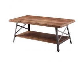 Ikram Coffee Table in Weathered Oak and Sandy Black