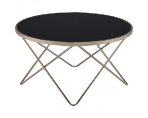 Valora Coffee Table in Champagne and Black Glass