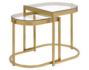 Timbul Nesting Table Set of 2 in Gold Finish