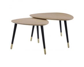 Allison 2 Piece Nesting Coffee Tables in Natural and Black