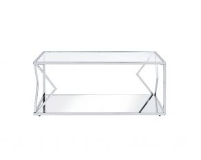 Virtue Coffee Table in Clear Glass and Chrome Finish