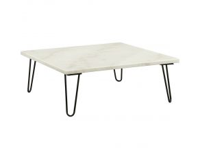 Telestis Coffee Table in White Marble and Black