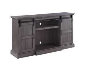 Admon TV Stand with Fireplace in Gray Oak