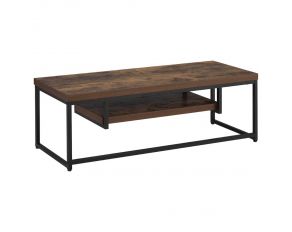 Bob 48 Inch Rectangular TV Stand in Weathered Oak and Black