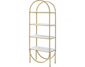 Lightmane Bookshelf in High Gloss White and Gold