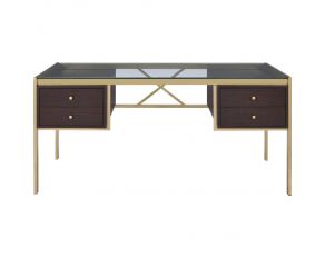 Yumia Desk in Gold and Clear Glass