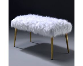 Bagley II Bench in White and Gold