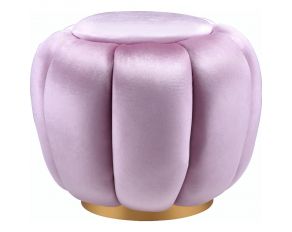 Heiress Ottoman in Bubblegum Pink and Gold Finish