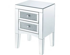 Nowles Mirrored Accent Night Table with Faux Stones