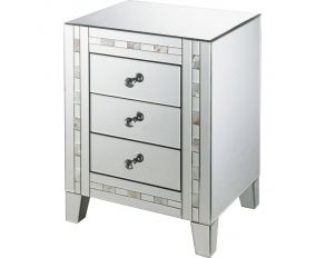 Nasa Mirrored Accent Side Table in Pearl