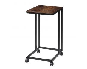 Taurus Rectangular Accent Table in Rustic Oak and Black Finish